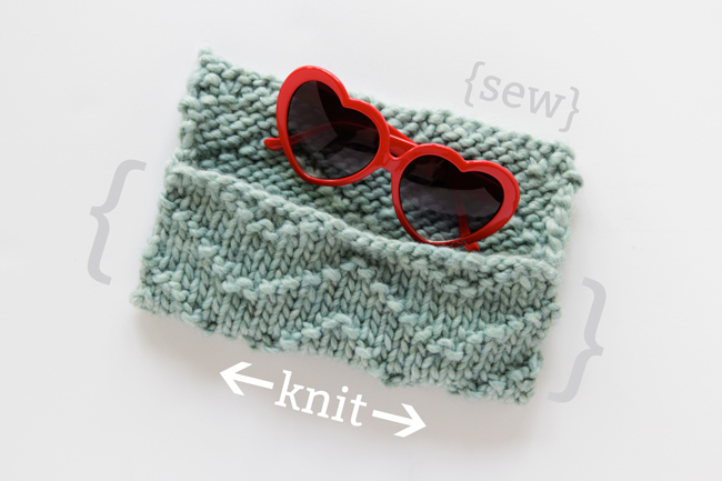 Glasses case knitting pattern - Gathered