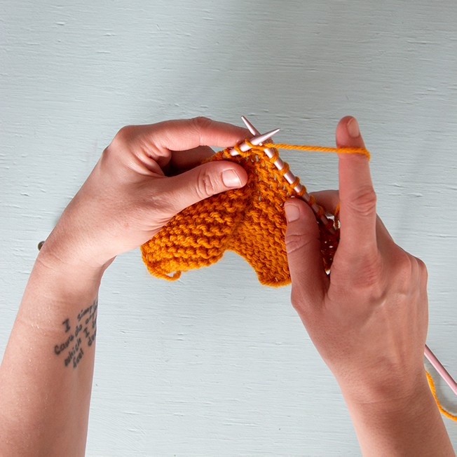 A prolific crocheter learns how to knit